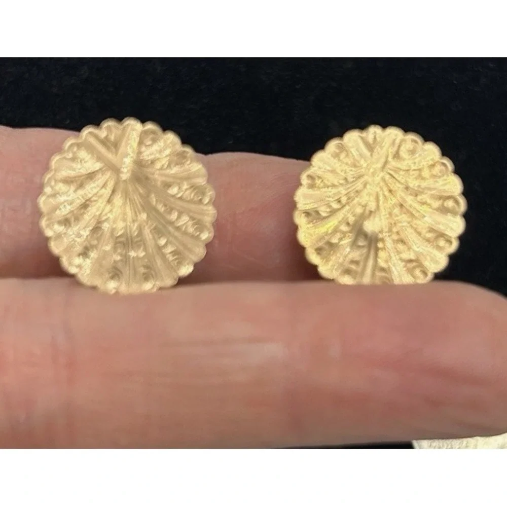 Cufflinks Antique Art Deco Copper Tone French Cuff Etched Classy Marked Money